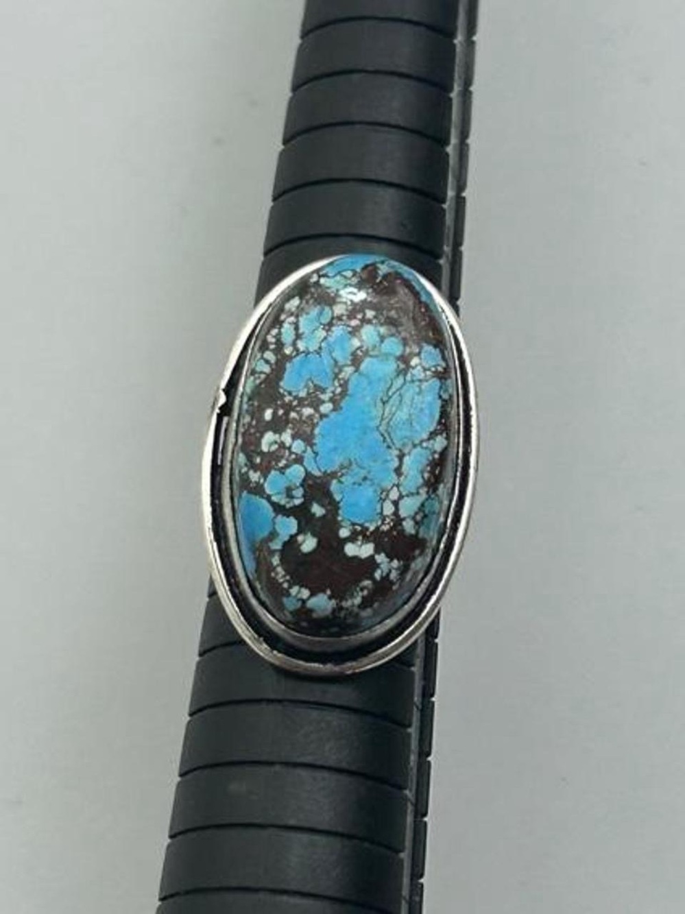 Turquoise Oval 925 Silver Ring - Blue Stone Women's Jewelry